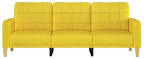 Sofá de 3 lugares 180 cm tecido amarelo-claro