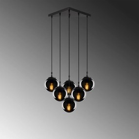 Candeeiro de Teto Efe – Preto Fumado – 55 x 50 cm