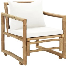 Cadeiras de jardim 2 pcs com almofadões e almofadas bambu