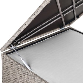 Caixa Arrumação Jardim para almofadas Polyrattan 75 x 75 x 70 cm 318L Creme