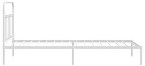 Estrutura de cama em metal com cabeceira 107x203 cm branco