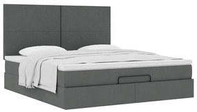 Estrutura de cama otomana com colchão 180x200cm cinzento escuro