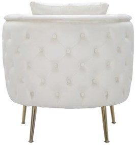 POLTRONA BUCAREST 76X74X73 CM CREME E DOURADO