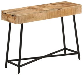 vidaXL Toucador 105x35x75 cm madeira de mangueira maciça áspera/ferro