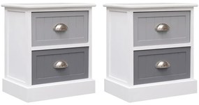 vidaXL Mesas de cabeceira 38x28x45 cm 2 pcs madeira paulownia cinzento