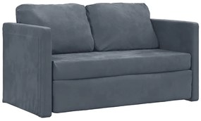 Sofá-cama sem pés 122x204x55 cm veludo cinzento-escuro