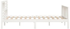 Estrutura de cama 120x200 cm madeira maciça branco