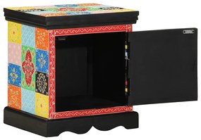 Mesa de cabeceira 2 pcs multicor madeira de mangueira maciça