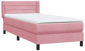 Cama com molas/colchão 100x220 cm veludo Rosa