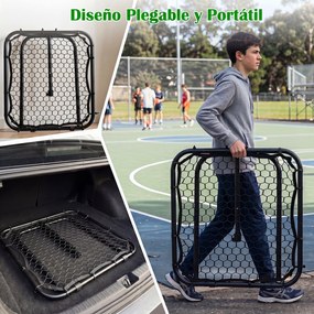 Baliza de Ressalto para Futebol, 101 x 96 x 101 cm, Inclinação Ajustável em 7 Níveis, Preto
