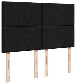 Estrutura de cama otomana com colchão 140x190 cm tecido preto