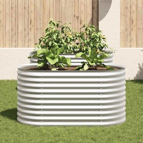 Canteiro elevado de jardim aço galvanizado 160x80x81cm prateado