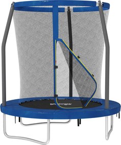 SPORTNOW Trampolim Infantil Ø183 cm, para Crianças com Rede de Segurança Barras Acolchoadas Capa de Segurança e Estrutura de Aço Azul | Aosom Portugal