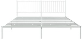 Estrutura de cama com cabeceira 180x200 cm metal branco
