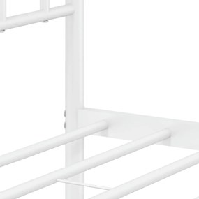 Estrutura de cama com cabeceira e pés 120x200 cm metal branco