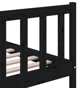 Estrutura de cama 200x200 cm madeira maciça preto