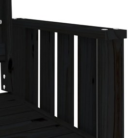 Banco de jardim 2 lugares com mesa pinho maciço preto