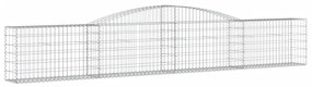 Cestos gabião arqueados 3 pcs 400x30x60/80 cm ferro galvanizado