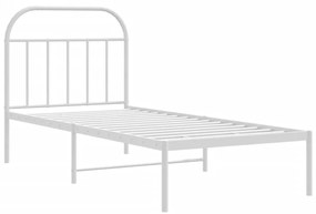 Estrutura de cama com cabeceira 90x200 cm metal branco