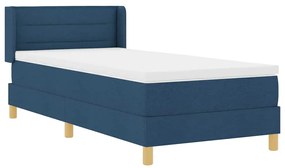 Cama Box com Colchão Azul, 90 x 200cm Têxtil