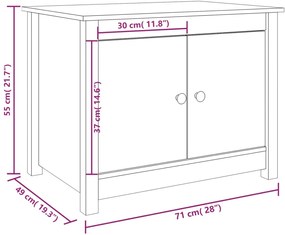 Mesa de centro 71x49x55 cm pinho maciço castanho mel