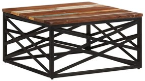 Mesa de centro 68x68x35 cm madeira recuperada maciça