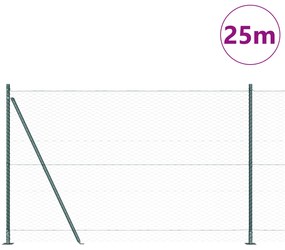 Conjunto de Cerca Conjunto de 2 Verde Metal 25 x 1,5 m Durável