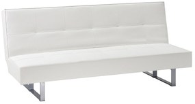 Sofá-cama de 3 lugares em pele sintética branca 189 cm DERBY Beliani