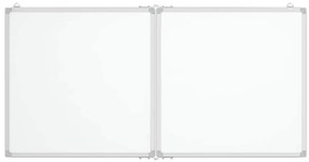 Quadro branco magnético dobrável 120x60x1,7 cm alumínio