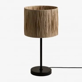 Candeeiro De Mesa Em Ferro E Papel Trançado Casandra Natural - Sklum