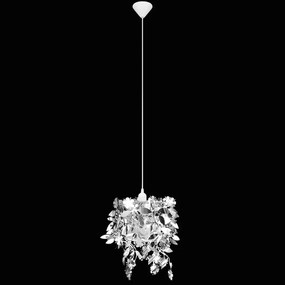 Candelabro de teto, modelo com folhas 21,5 x 30 cm, prateado