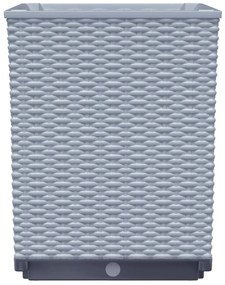 Vasos/floreiras 2 pcs 30x30x37 cm polipropileno cinzento-claro
