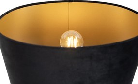 Candeeiro de mesa preto com abajur oval preto 35cm - Thijmen