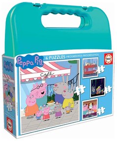 Set de 4 Puzzles Peppa Pig Progressive Educa (6-9-12-16 Pcs)