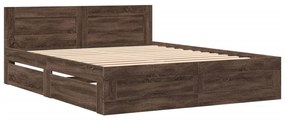 Estrutura cama c/ cabeceira derivados madeira carvalho castanho