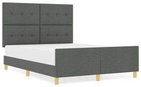 Cama vidaXL Cinza Escuro 140x190 cm Tecido
