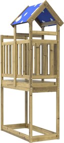 vidaXL Torre de Brincar Castanho Madeira Sólida Impregnada