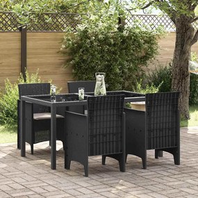vidaXL Cadeiras de Jardim com Almofadas 4 pcs Antracite Vime PE