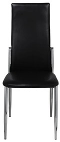Cadeiras de jantar 4 pcs couro artificial preto
