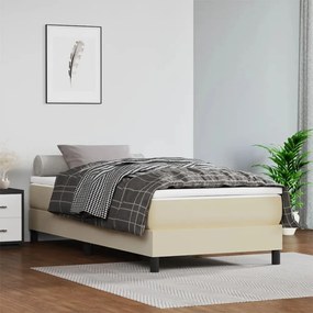Estrutura cama com molas 90x200 cm couro artificial cor crème