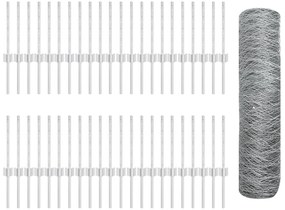 Postes de Cerca 11 pcs U-Channel 40 cm Aço Galvanizado