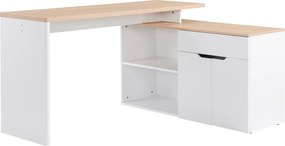 HOMCOM Escrivaninha para computador multimídia modular, multi-armazenamento, duplo nicho + gaveta e armário em madeira | Aosom Portugal