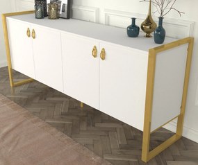 Aparador Lost – Branco e Dourado (180 x 77,6 x 44,5 cm) | Elegância e