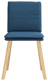 Cadeiras de jantar 4 pcs tecido azul