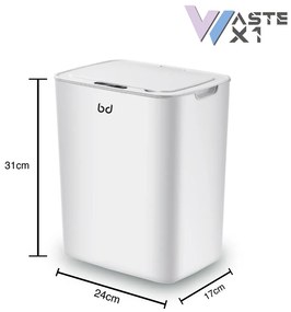 Caixote Lixo Inteligente Sensor 14L Branco Biwond