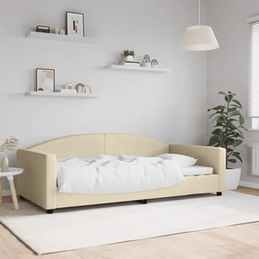 Sofá-cama 100x200 cm tecido cor creme