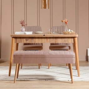 Conjunto de Mesa de Jantar Extensível e Cadeiras Vina – Pinho Atlântic