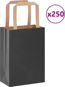 vidaXL Sacos de papel 250 unid com alças branco 15x8x21 cm