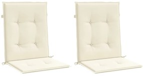 Almofadões lombares p/ cadeiras de jardim 2pcs oxford creme