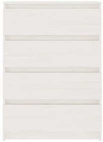 Armário de apoio pinho maciço 60x36x84 cm branco